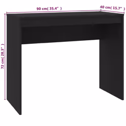 vidaXL Desk Black Engineered Wood Computer Workstation Corner Office Desk - Additional view 6