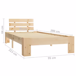 vidaXL Solid Pine Wood Bed Frame Single Bed Bedroom Multi Colours Multi Sizes - light wood