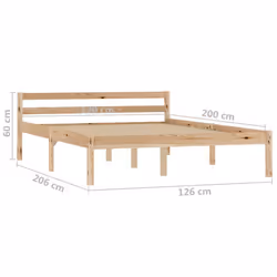 vidaXL Solid Pine Wood Bed Frame Single Bed Furniture Multi Sizes&Colours - light brown - Additional view 6