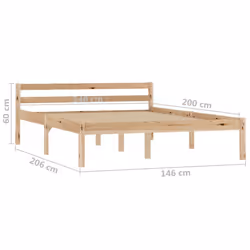 vidaXL Solid Pine Wood Bed Frame 140x200cm Modern Single Bed Bedroom Furniture - Additional view 6