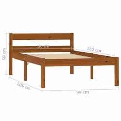 vidaXL Solid Pine Wood Bed Frame Single Bed Furniture Multi Sizes&Colours - honey brown