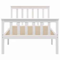 vidaXL Solid Pine Wood Bed Frame White 90x200cm Single Wooden Bed Furniture