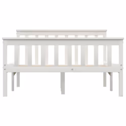 vidaXL Solid Pine Wood Bed Frame White 120x200cm Double Wooden Bed Furniture