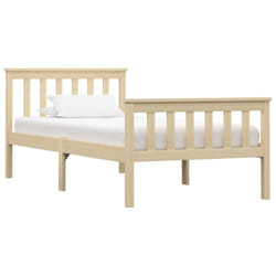 vidaXL Solid Pinewood Bed Frame 100x200cm Light Wood Single Bedroom Furniture