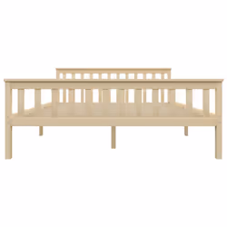 vidaXL Solid Pinewood Bed Frame 160x200cm Light Wood Double Bedroom Furniture