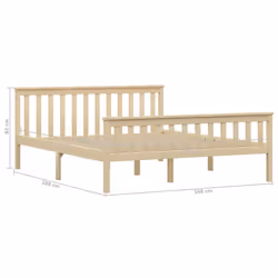 vidaXL Solid Pinewood Bed Frame 160x200cm Light Wood Double Bedroom Furniture