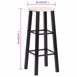 vidaXL 2x Bar Stools Black MDF Bar Seats Stools Bar Furniture Counter Stools - Additional view 5