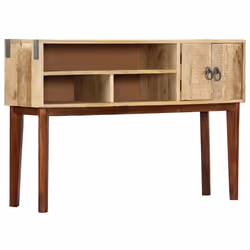 vidaXL Solid Rough Mango Wood Console Table 115x30x76cm Side Cabinet Stand