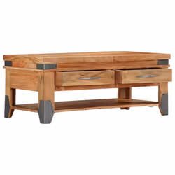 vidaXL Solid Acacia Wood Coffee Table 110x52x45cm Home Couch Side Trunk Stand - Additional view 3