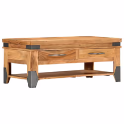 vidaXL Solid Acacia Wood Coffee Table 110x52x45cm Home Couch Side Trunk Stand - Additional view 4