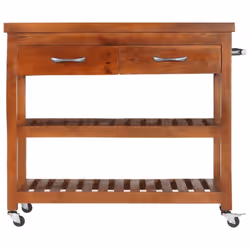 vidaXL Solid Acacia Wood Kitchen Trolley 100x48x89cm Storage Shelving Cart