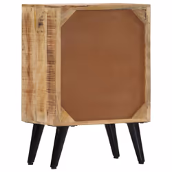 vidaXL Solid Mango Wood Bedside Cabinet 3 Drawers Nightstand Side Cabinet