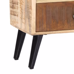 vidaXL Solid Mango Wood Bedside Cabinet 3 Drawers Nightstand Side Cabinet - Additional view 5