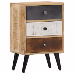 vidaXL Solid Mango Wood Bedside Cabinet 3 Drawers Nightstand Side Cabinet - Additional view 8