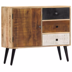vidaXL Solid Mango Wood Sideboard 3 Drawers and 1 Door Highboard Side Cabinet - Additional view 9
