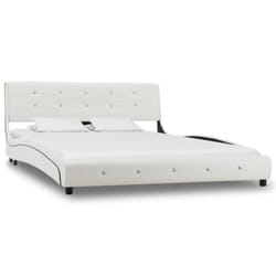 vidaXL Bed Frame Faux Leather Double Upholstered Bed Multi Colours Multi Sizes - white