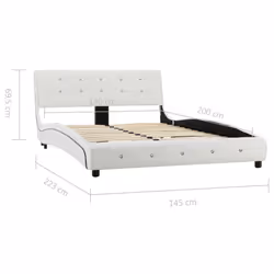 vidaXL Bed Frame Faux Leather Double Upholstered Bed Multi Colours Multi Sizes - white
