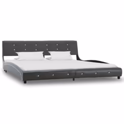 vidaXL Bed Frame Faux Leather Double Upholstered Bed Multi Colours Multi Sizes - grey
