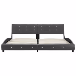 vidaXL Bed Frame Faux Leather Double Upholstered Bed Multi Colours Multi Sizes - grey