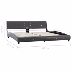 vidaXL Bed Frame Faux Leather Double Upholstered Bed Multi Colours Multi Sizes - grey