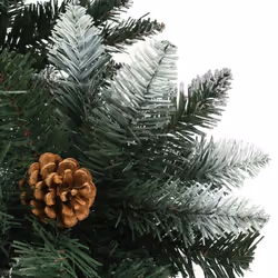 vidaXL Artificial Decor Christmas Tree with Pine Cones and White Glitter 210cm - Additional view 4