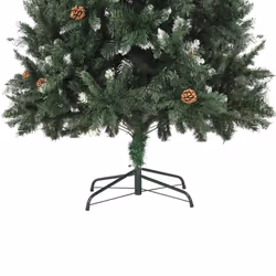 vidaXL Artificial Decor Christmas Tree with Pine Cones and White Glitter 210cm - Additional view 5