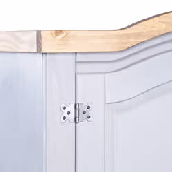vidaXL Wardrobe Mexican Pine Corona Range 2 Doors Grey Clothes Cabinet Closet - Additional view 4
