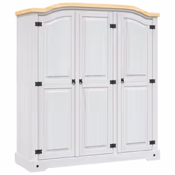 vidaXL Wardrobe Clothes Cabinet Closet Mexican Pine Corona Range 3 Doors White