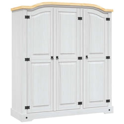 vidaXL Wardrobe Clothes Cabinet Closet Mexican Pine Corona Range 3 Doors White