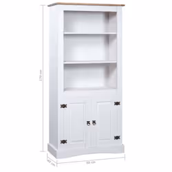 vidaXL Cupboard Mexican Pine Corona Range White Sideboard Bookcase Cabinet