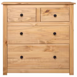 vidaXL Solid Wood Pine Sideboard Panama Range Drawer Cabinet Bedside Table