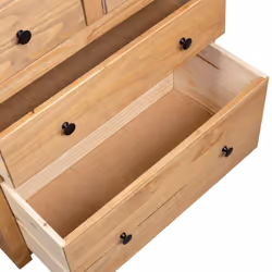 vidaXL Solid Wood Pine Sideboard Panama Range Drawer Cabinet Bedside Table - Additional view 4