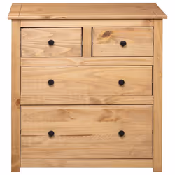 vidaXL Solid Wood Pine Sideboard Panama Range Drawer Cabinet Bedside Table - Additional view 7