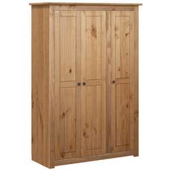 vidaXL 3-Door Wardrobe Pine Panama Range Bedroom Clothes Organiser Cabinet