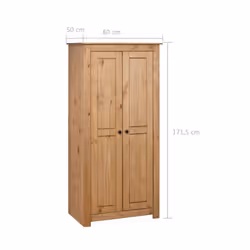 vidaXL Solid Pine Panama Range Wardrobe Bedroom Clothes Organiser Cabinet - Additional view 5