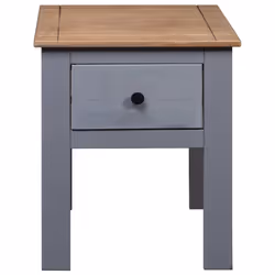 vidaXL Solid Wood Pine Bedside Cabinet Panama Range Grey Bedroom Cabinet Table