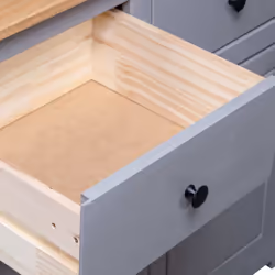 vidaXL Solid Wood Pine Sideboard Grey 2 Drawers 2 Doors Storage Side Cabinet