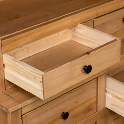 vidaXL Solid Wood Pine Panama Range Highboard Solid Wooden Furniture Cabinet