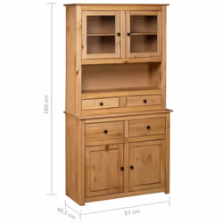 vidaXL Solid Wood Pine Panama Range Highboard Solid Wooden Furniture Cabinet - Additional view 5