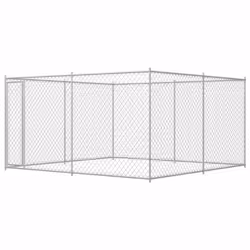 vidaXL Outdoor Dog Kennel Steel Pet Animal Cages House Puppy Shelter Runs