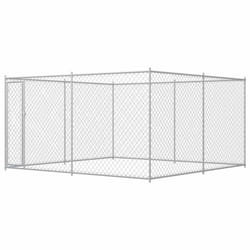 vidaXL Outdoor Dog Kennel Steel Pet Animal Cages House Puppy Shelter Runs