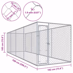 vidaXL Outdoor Dog Kennel 760x192x185cm Sturdy Durable Dog House Garden Cage
