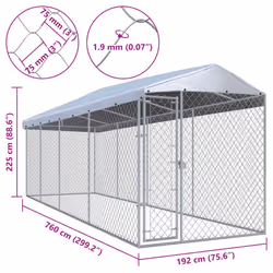 vidaXL Outdoor Dog Kennel 760x190x225 cm Roof Sturdy Durable House Garden Cage