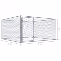 vidaXL Outdoor Dog Kennel Galvanised Steel Animal Cages House Puppy Shelter - Additional view 4