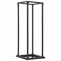 vidaXL Firewood Rack with Base Steel Black Firewood Organiser Firewood Stand