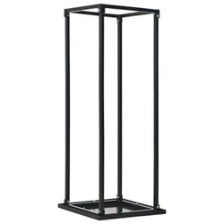 vidaXL Firewood Rack with Base Steel Black Firewood Organiser Firewood Stand