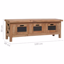 vidaXL TV Cabinet with 3 Drawers TV Stand Media TV Unit Solid Mahogany Wood - Additional view 8
