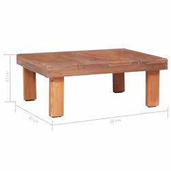 vidaXL Coffee Table Hallway End Table Accent Side Table Solid Mahogany Wood - 60 x 45 x 23 cm - Additional view 4