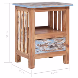 vidaXL Bedside Cabinet Nightstand Bed Table Side Table Solid Mahogany Wood