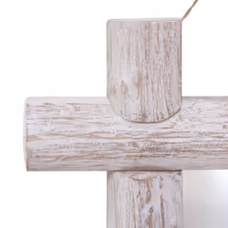 vidaXL Log Mirror Solid Reclaimed Wood Unit White/Brown 70x70x5 cm/50x5x50 cm - white, 70 x 5 x 70 cm - Additional view 4